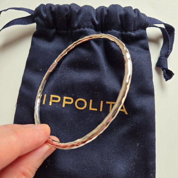 Pre-Owned Ippolita Diamond Station Bangle Bracelet | STORE  Ippolita silver bangle